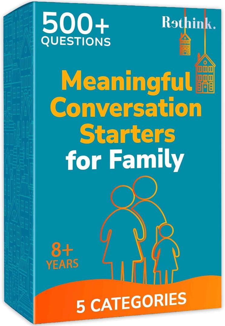 QUOKKA Conversation Cards Game - Family Edition | 500 Questions | Original Version | Share Thoughts - Fun Talking Board Game for Family Night