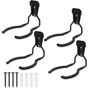 Garden Power Tool Hanger - 4Pcs Steel String Trimmer Holder Wall Mount, Grass Trimmer Organizer, Weed Eater Rack Garage Storage Hook for Weed Wacker, Leaf Blower and Other Lawn Equipment