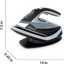 Rowenta Freemove Cordless Iron with Steam, 1600 Watts, Stainless Steel Soleplate, Rapid Heating, Portable Steamer for Clothes, Rechargeable for Wireless Ironing, Handheld Steamer Iron, Blue, DE6730