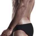 AIMPACT Mens Vintage Swim Briefs Sexy Bikini Swimwear Quick Dry Retro Swimsuit with Drawstring, (Black, Blue, Small)