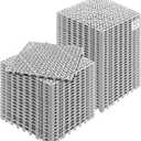 VEVOR Modular Interlocking Cushion, 50 Pack 12" x 12" Splicing Drainage Mats, Soft PVC Interlocking Drainage Floor Tiles, Non-Slip Drainage Holes for Restroom, Bathroom, Kitchen, Pool, Wet Areas, Gray (Grey)