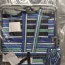 Yestomo Beach Chairs for Adults Heavy Duty, Compact Portable Lay Flat Folding Chair with Backpack Straps and Large Cooler Pouch, Support to 350LBS (Stripes_Blue&Cyan)