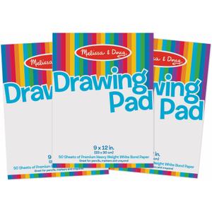 Melissa & Doug Drawing Paper, Sketch Pad, 3-Pack Bundle for Coloring, Writing or Painting (9 x 12 inches) - 50 Sheets Each, Kids Drawing Pad & Art Supplies for Kids Ages 3+ - FSC Certified