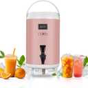 CURTA 2.7 Gallon Beverage Dispenser, Hot & Cold Beverage Dispenser with Thermometer, Leakproof Drink Insulated Dispenser for Parties (10L) (Pink)