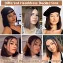 MIMAN 14 Inch Shoulder Length Dark Brown Straight Bob Wigs Synthetic Medium Length Bob Hair Replacement Wig Halloween Costume Wigs for Women