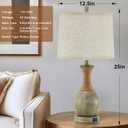 Bedside Table Lamp Set of 2 - Bedroom Table Lamps with Adjustable Color Temperatures - Boho Rattan Lamps with USB A+C Charging Ports Grey Farmhouse Living Room Lamps for Reading Bulbs Included