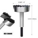 2-1/2 Inch Forstner Drill Bit for Woodworking, 2-1/2" Forstner Bit Wood Drill Bits for Holes, Hinge Cutter for Hard Wood, Plastic, Plywood HEX Shank