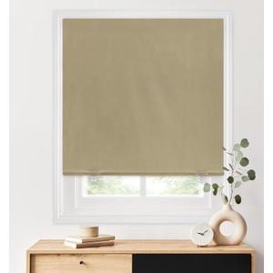 LazBlinds 100% Blackout Roller Shades, No Tools No Drill Cordless Blinds for Windows, Thermal Insulated UV Protection Privacy Window Shades for Bedroom (36''W x 72''H, Beige)