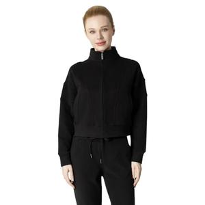 Leapstride Women's Fleeced Performance Jacket - Full-Zip Stand-Up Collar, Warm Fleece for Winter Daily Wear M
