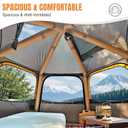 Hexagon Inflatable Camping Tent, 1-2 Person 2 Doors 4 Mesh Windows Quick Setup Blow Up Tent Air Glamping Tents Big Large Waterproof Windproof, 4 Season for Outdoor Camping Adult Manual Pump