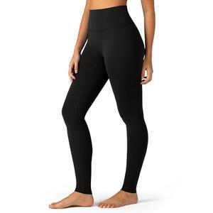 Colorfulkoala Dreamlux No Front Seam Leggings for Women 28" Inseam, High Waisted Buttery Soft Full Length Yoga Pants (XL,Black)
