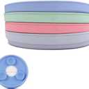 Elk and Friends Kids 6.7" Porcelain Plate Silicone Suction Sleeves | Microwave & Dishwasher Safe (Blush/Lilac/MistyBlue/Sage)