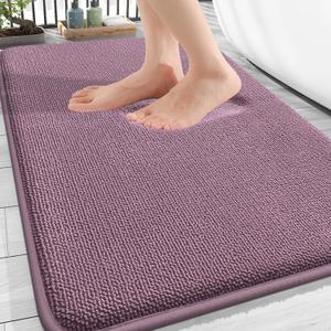 OLANLY Thick Memory Foam Bath Mat Rug 30x20, Extra Soft Absorbent Bathroom Rug, Quick Dry Bath Mats, Non-Slip, Machine Washable Carpet for Bathroom, Tub and Shower, Home Decor Accessories, Deep Plum