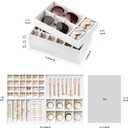 Velvet Jewelry Drawer Organizer Trays White Stackable Jewelry Storage Inserts Set, 4-Layer Jewelry Tray Set for Earrings, Rings, Necklaces, Bracelets with Removable Dividers for Dresser & Vanity