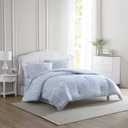 Laura Ashley- Twin Comforter Set, Cotton Reversible Bedding Set with Matching Sham(s), Farmhouse Home Dcor (Bedford Blue, Twin)