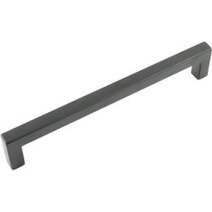 Hickory Hardware 1 Pack Solid Core Kitchen Cabinet Pulls, Luxury Cabinet Handles, Hardware for Doors & Dresser Drawers, 6-5/16 Inch (160mm) Hole Center, Matte Black, Skylight Collection