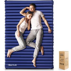 Hikenture Double Sleeping Pad,Extra Thick 3.75in Camping Mattress 2 Person,Queen Size Inflatable Air Mat,Lightweight and Compact,for Backpacking,Car Camping,Hiking,Tent,Cot(Navy Pumpsack)