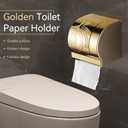 Toilet Paper Holder, Waterproof Toilet Paper Roll Holder with Protective Cover Wall Mounted Steel Cat Dog Proof Toilet Tissue Holder