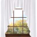 Valea Home Soft Burlap Look Swag Curtains Rustic Natural Rod Pocket Kitchen Valance Curtain Panels for Small Window 63 inch Length, White, 2 Panels