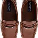 French Toast Kids Oxford Loafer Dress Shoes for Boys - Faux Leather Slipon Boat Shoe - Tan (Size 1 Big Kid)