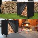 ESSORT Firewood Rack Cover, Outdoor Log Rack Cover 4 feet 420D Waterproof, Winterproof Weatherproof Tarp Cover for Dry Wood Pile Holder 48"x24"x42", black