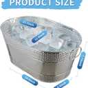 4 Gallon Galvanized Beverage Tub, 2 Pcs Heavy-Duty Ice Buckets Large Galvanized Drink Buckets with Handles for Catering Bars Parties (EXP 09/22/26)