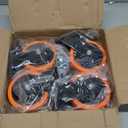 4" Caster Wheels Set of 4, Heavy Duty Casters with Brake, No Noise Locking Casters with Orange Polyurethane (PU) Wheels, Swivel Plate Castors Pack of 4