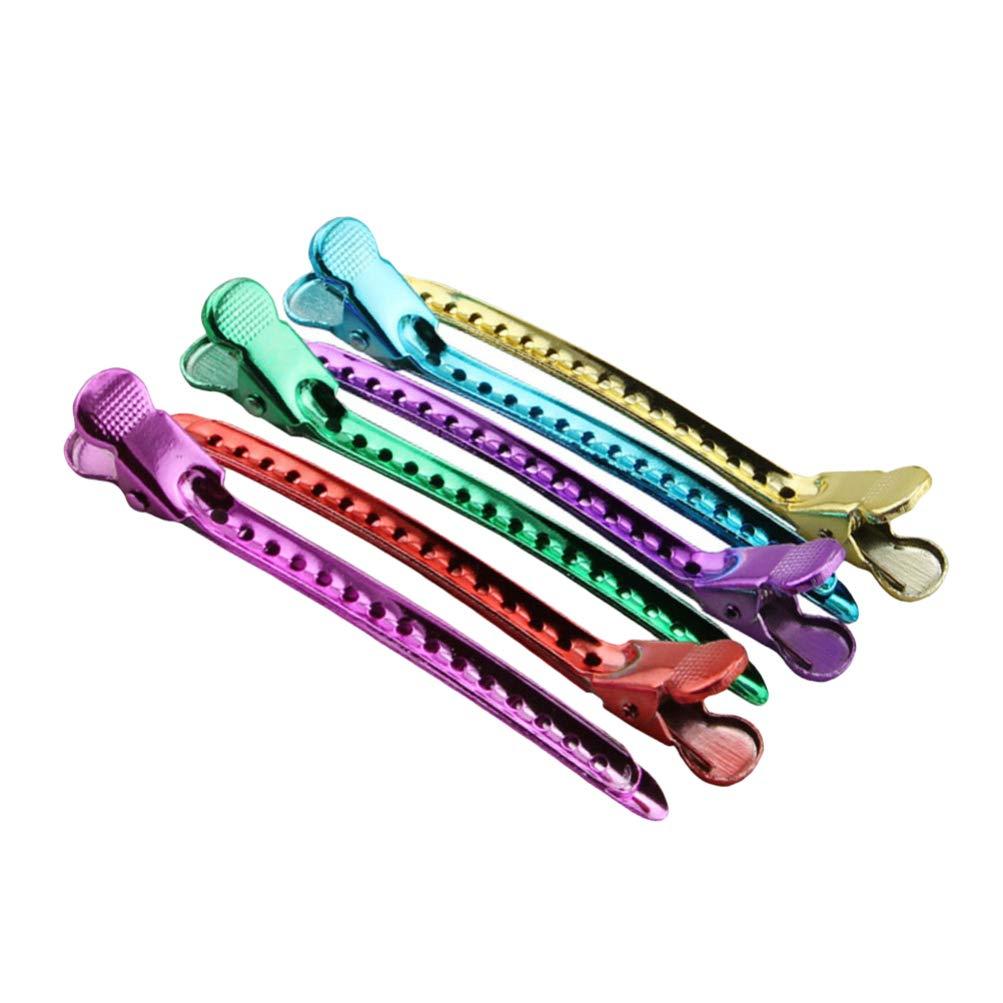 Duck Bill Clips, Metal Alligator Hair Clip Curl Hair Clamp for Women Styling, 12Pcs Random Color