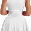 Kaximil Women's Square Neck Ruffle Hem Mini Dress Ruched Waist Short Party Dresses (Gray, S)