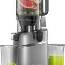 Juicer Machines, AMZCHEF 5.3-Inch Self-Feeding Masticating Juicer Fit Whole Fruits & Vegetables, Cold Press Electric Juicer Machines with High Juice Yield, Easy Cleaning, 250W-Grey