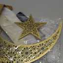 Wesiti 2 Pcs Islamic Gifts for Muslim Eid Mubarak Wooden Table Decoration Islamic Ramadan Gift Ramadan Crescent Lamp with Moon Star Centerpiece for Mubarak Eid Decor Muslim Holiday Celebration