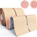 2 x FASHLON Boob Tape, 2-Roll, Safe for Sensitive Skin, Fits A-DD Cups, Breast Lift Tape with Silicone Nipple Covers