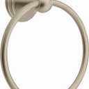 Moen Preston Collection Spot Resist Brushed Nickel 7-inch Bathroom Hand Towel Ring, Wall Mounted Hanger, DN8486BN