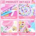 4pcs Sweet Land Party Decorations Pastel Lollipop Hanging Banners Candy Door Covers Supplies Candy Store Pastel Runner Rug Backdrop Porch Sign for Birthday Baby Shower Photo Booth Decors