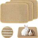 Rabbit Scratching Pad, Sisal Scratching Pad for Bunny, Guinea Pig, Cat. Resting Mats for Cages, Forage Grass Mat Indoor Essentials Accessories (3PCS)