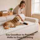 FUANGUI Couch Covers for Dogs Washable, Sofa Cover with Straps for 3 Cushion Couch,Non-Slip Pet Couch Protector for Sectional & Leather Sofa, 1PC(Beige, 27.6" x 70.9")