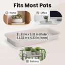 5 Packs Rectangular Plastic Plant Saucers No Holes Drip Trays for Potted Plants, Humidity Trays for Indoor Plants, Plant Saucers for Indoors, Ideal for Window Sill Plant Shelf