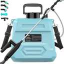 Battery Powered Garden Sprayer 2 Gallon, 7.4V Powerful Electric Pump Sprayer, Weed Sprayer with USB Rechargeable Handle, 5 Mist Nozzles, Retractable Wand, Adjustable Strap for Lawn, Garden, Yard