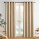 NICETOWN Biscotti Beige Blackout Thermal Grommet Curtains 2 Panels Set, W52 Soundproof Light Blocking Shades for Living Room, Bedroom, Window, Girls Room - Breathable, W52 x L84