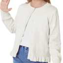 GRACE KARIN Girls Long Sleeve Cardigan Sweater Girls Button Closure Knitted Cable Cardigan 6Y  (White)
