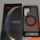 TORRAS Strong Magnetic & Seamless Stand for Samsung Galaxy S25 Ultra Case, Fit for MagSafe, Mil-Grade Drop Protection, Kickstand for Samsung Galaxy S25 Ultra Case, Translucent Back/Black Edge