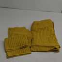 sea me at home Waffle Bath Sheet Set, 100% Turkish Cotton, Includes 1 Bath Sheet, 1 Hand Towel, 2 Face Towels (Mustard)