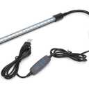 7W LED Aquarium Light Dimmable Aquarium Water Plants Grow Lamp, USB Powered with Touch Switch and Adjustable Clip