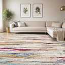 tchdio 8x10 Area Rugs for Living Room, Colorful Modern Abstract Area Rug, Washable Kids Rugs for Playroom, Non Slip Soft Nursery Rug, Stain Resistant Large Carpet for Bedroom, Multi Color