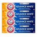 ARM & HAMMER Advance White Toothpaste, Teeth Whitening Baking Soda Toothpaste with Stain Defense Technology and Fluoride, Clean Mint Flavor, 6.0 Oz (4 Pack), Expiry: 09-2027