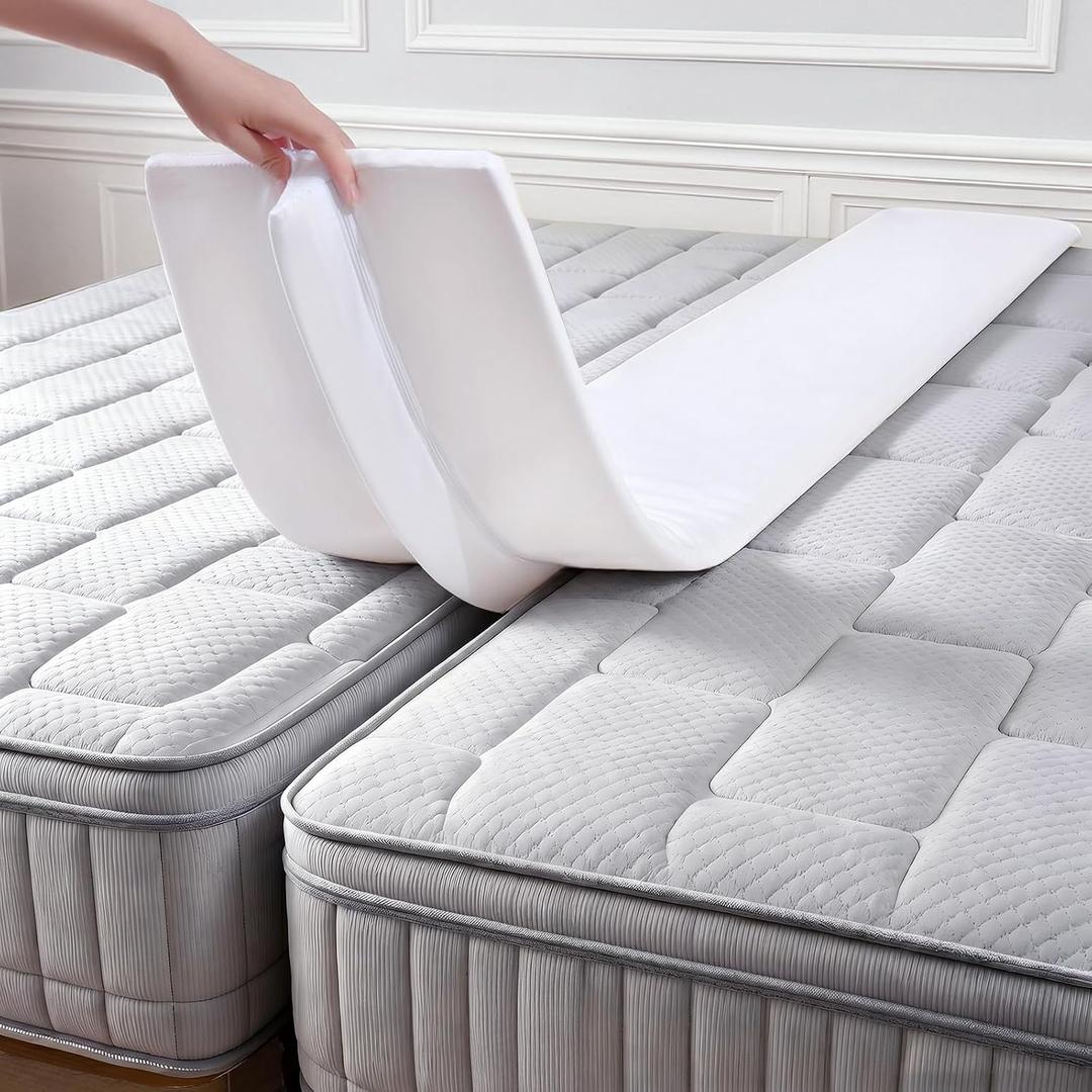 Vekkia 8012Wide & Thin Split King Gap Filler for Adjustable Bed | Fits 1.5-3Gaps, Easy Install, Bed Bridge Twin XL to King, Washable Cover, Fits College Dorm, Guest Room, Hotel & Rentals, 8012in