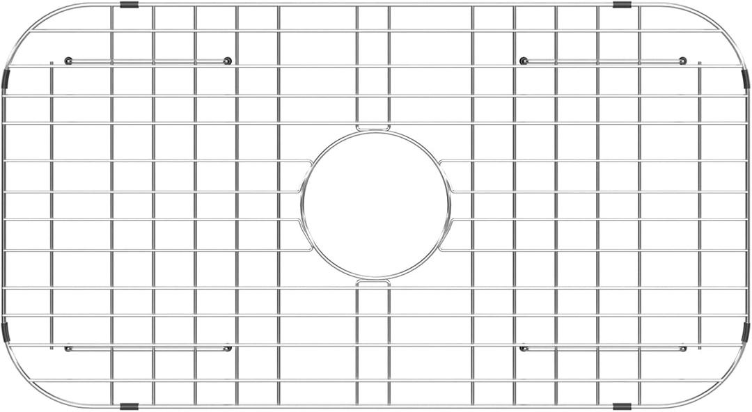 Lordear Sink Protectors for Kitchen Sinks, Universal Bottom Grid 26 x 14 Inch 304 Premium Stainless Steel Protector Grid Sink Grate Rack - Center Drain