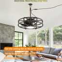 20" Outdoor Ceiling Fan with Light – Waterproof Plug-In Smart Fan for Porch, Pergola & Gazebo, 4CCT Color Adjustable, Alexa & Google Compatible, Caged Design, Brushed Gold Finish