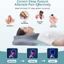 CHxxy Cervical Pillow for Neck Pain Relief, Memory Foam Pillows, Ergonomic Contour Bed Pillow, Soft for Side Sleep Stomach Sleeping and Back Sleepers-Queen Size Grey&Grey