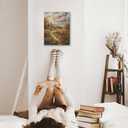 AEHIE Vintage Fall Flower Farmhouse Wall Art Decor, Autumn Cottagecore Wildflower Landscape Framed Canvas Wall Art, Farmhouse Country Fall Decorations for Home Bedroom Living Room11x14 (color 3)